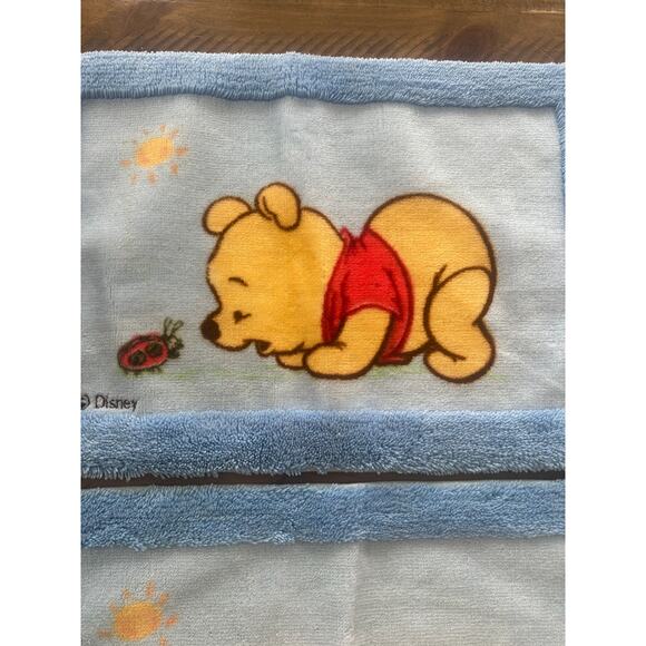Vintage Disney Baby Winnie the Pooh Rug Blue Ladybug Sun Set of two Bathroom rug - Picture 13 of 15